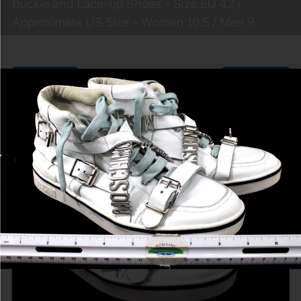 Moschino White Artistic High-Top Sneakers - Picture 2 of 7